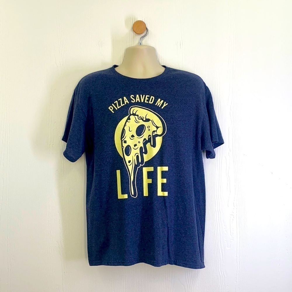 Delta Pro Weight - Vintage Pizza Saved My Life Graphic T Shirt Size Large